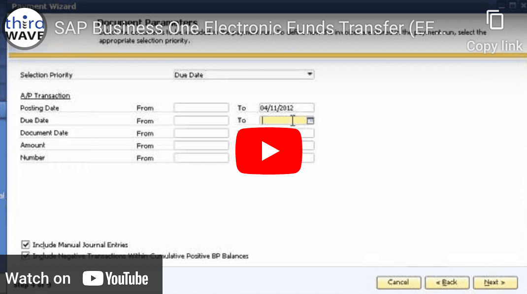 Electronic Funds Transfer (EFT)