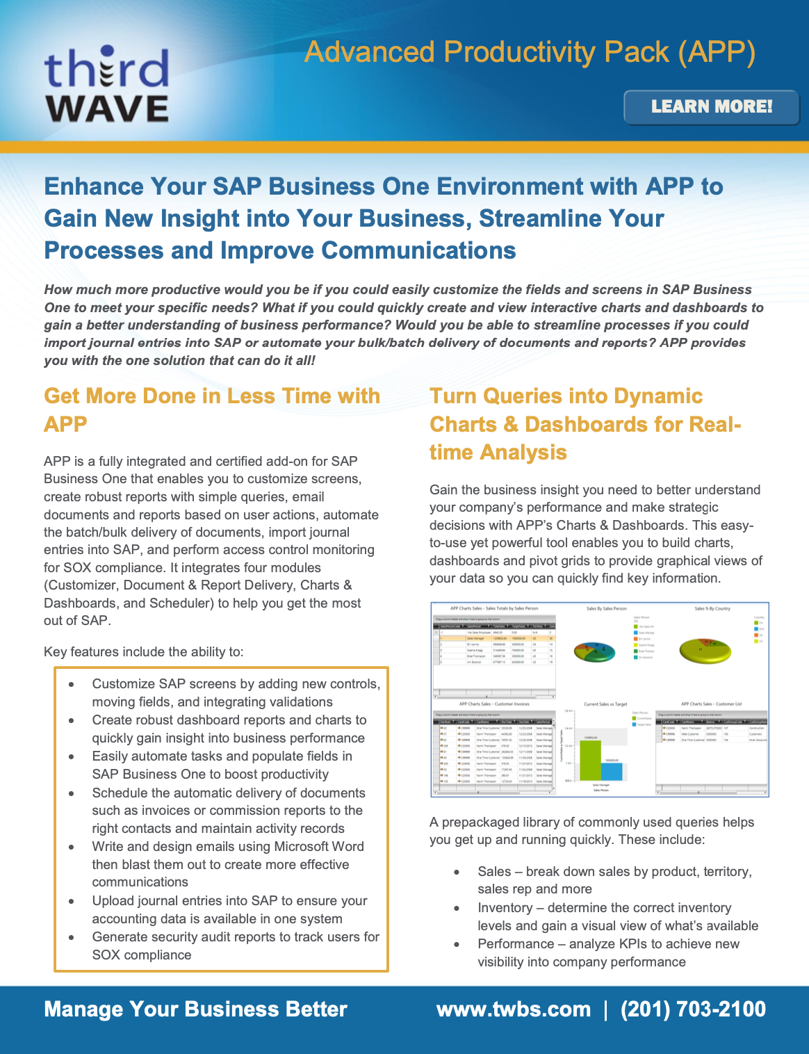 Advanced Productivity Pack (APP) Datasheet for SAP Business One